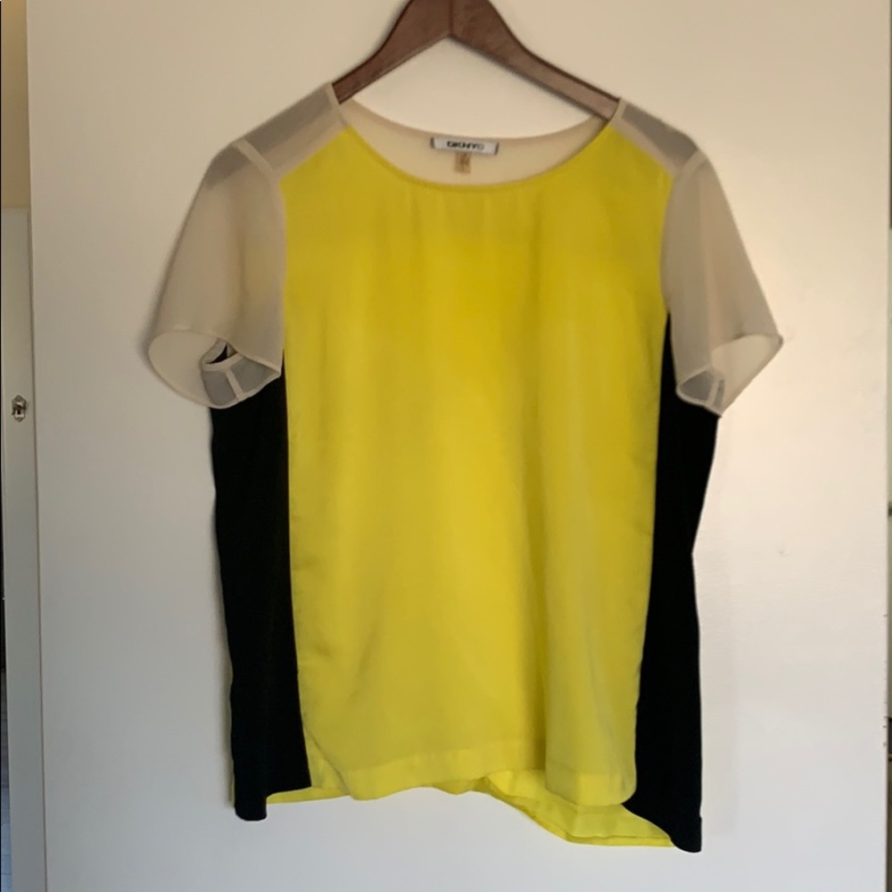DKNYC black white yellow top